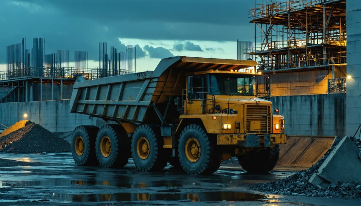 Dump truck at a Chicago construction site